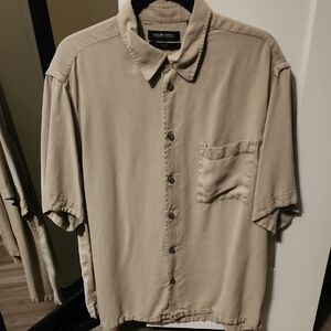 Murano Beige Casual Button Down Shirt